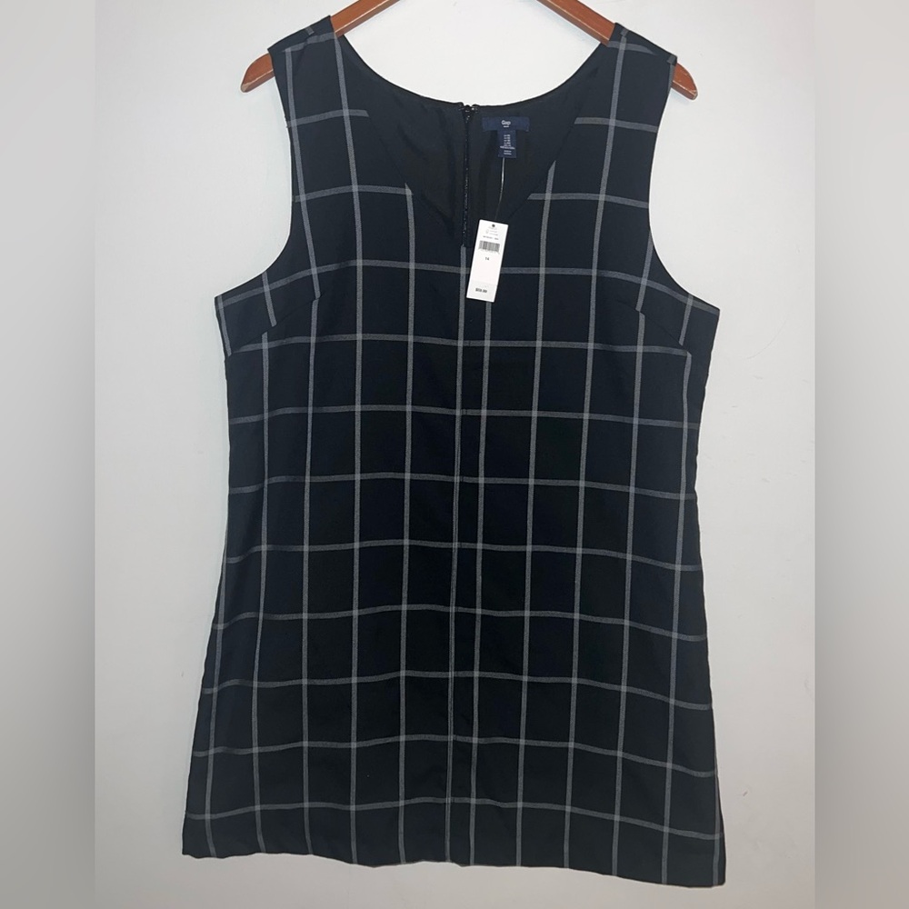 Gap NEW Womens Sleeveless Plaid Preppy Shift Dress Sz 14